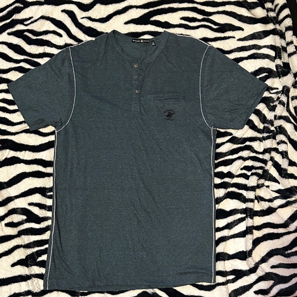 Beverly Hills Polo Club Dark Teal Henley Shirt
